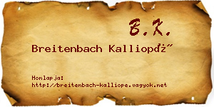 Breitenbach Kalliopé névjegykártya